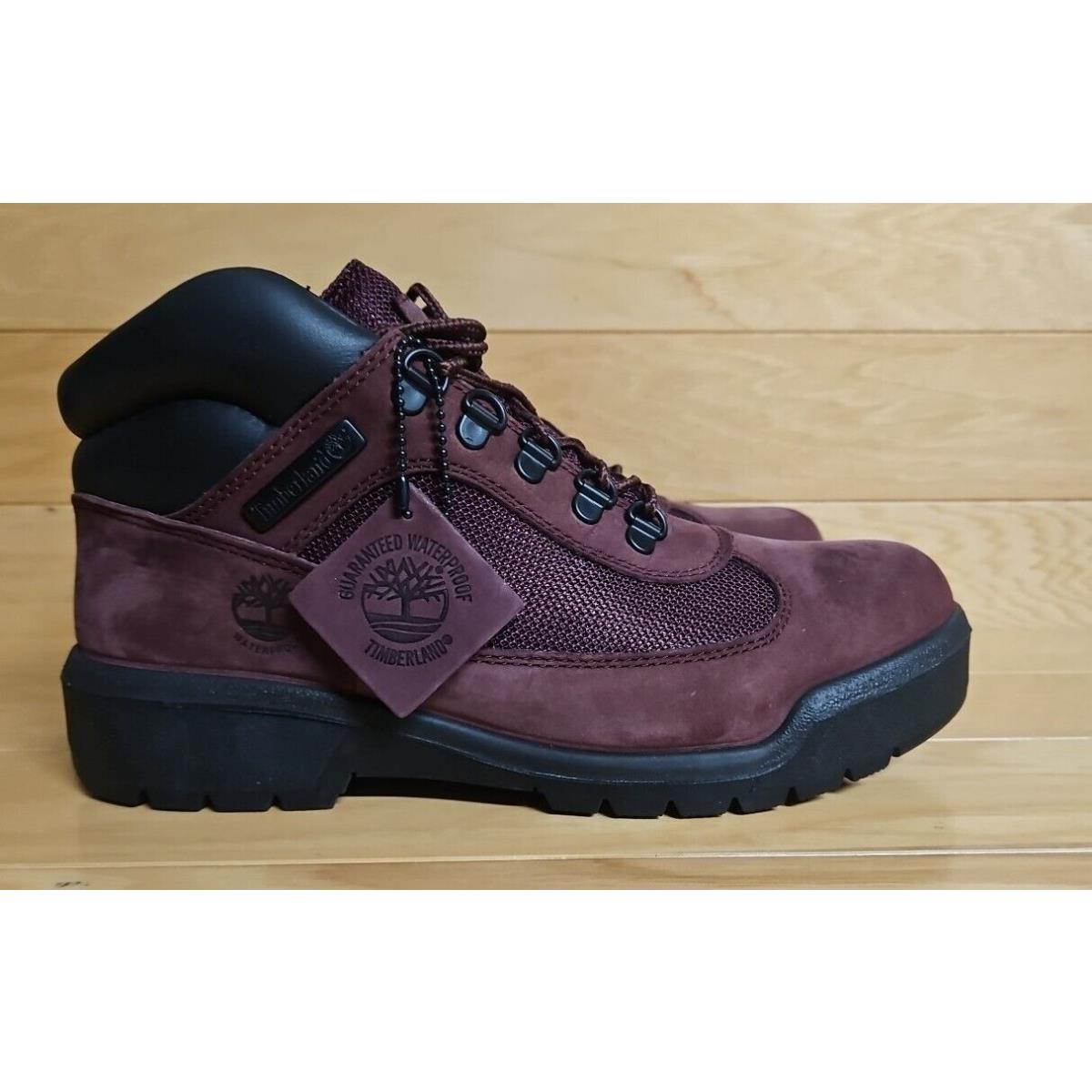 Timberland Field Boot Burgundy Red Size 8 Mens Waterproof Boot Shoe TBOA1A2U