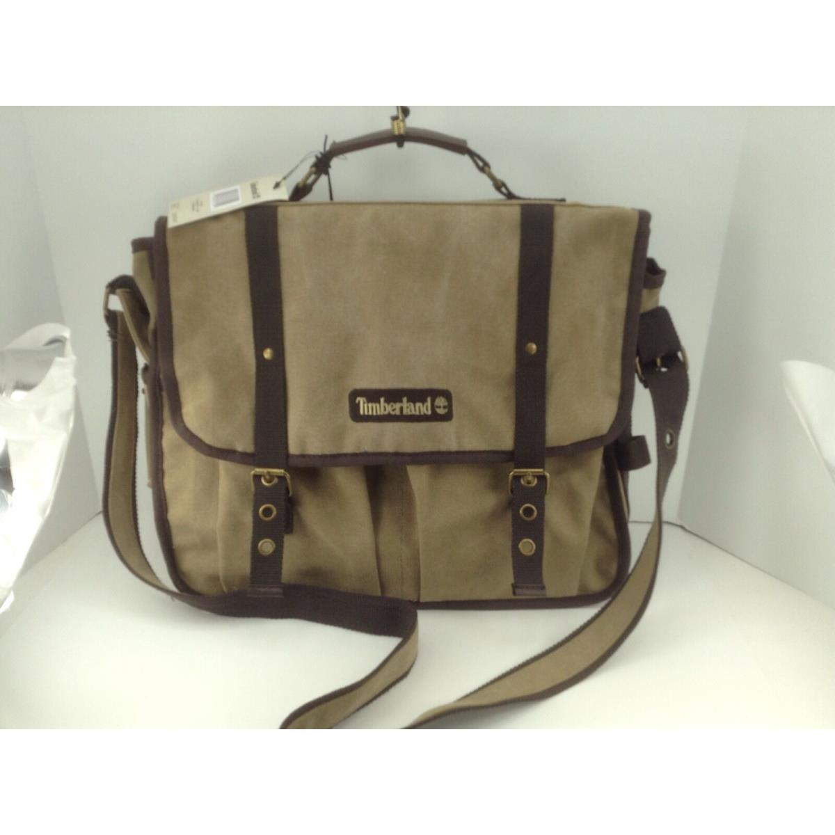 Men s Timberland Bag Amherst Tan Brown Canvas Messenger Bag