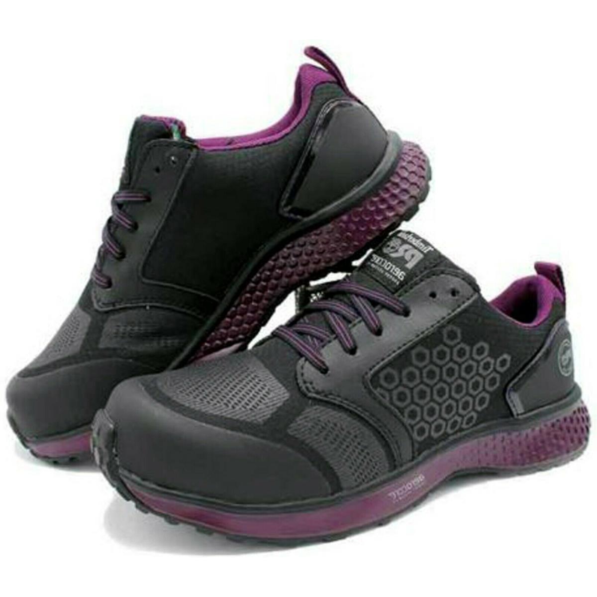 Timberland Pro Women Reaxion Composite Toe Work Shoe Black Purple Sz 7 103