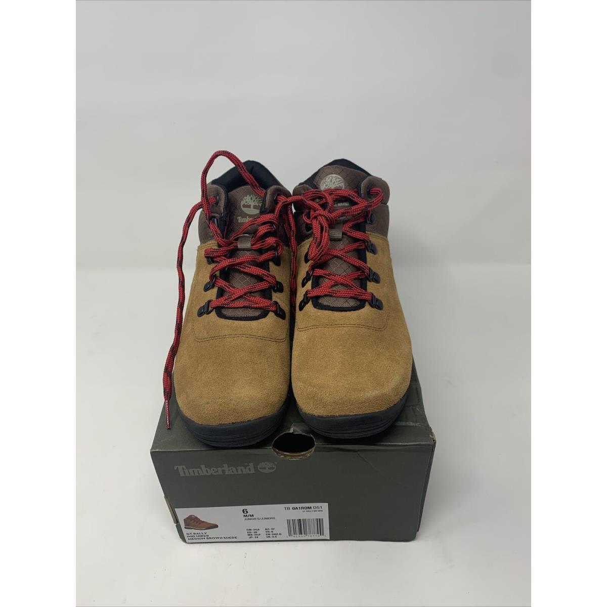 Timberland GT Rally Mid Hiker Medium Brown Suede Size 6 M For Juniors