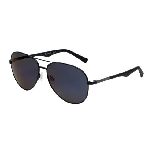 Timberland TB9109 02D Matte Black Aviator Blue 59-13-140mm Polarized Sunglasses - Frame: Black, Lens: Blue