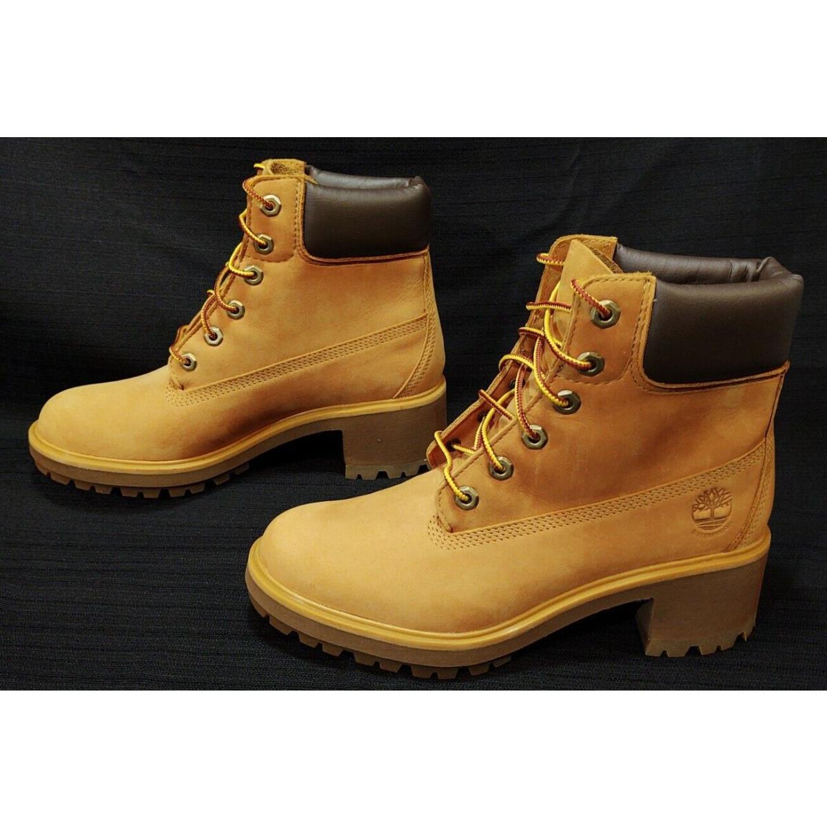 Timberland Womans Kinsley 6 Inch Water Proof Boots Memory Foam Wheat Nubuck