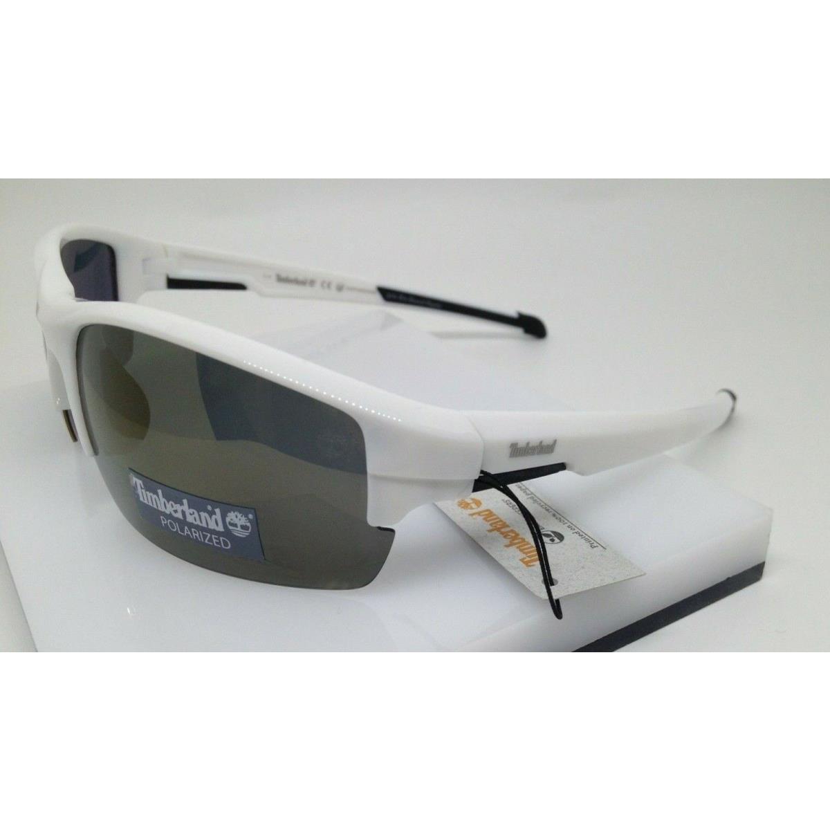 Timberland TB9173 White 21D Plastic Polarized Wrap Sport Sunglasses 70-10-130