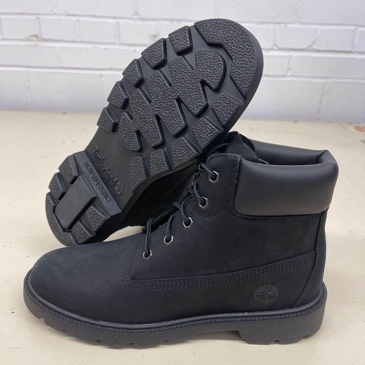 Timberland Premium 6-Inch Boots Kids Junior Size US 4.5 Black Nubuck