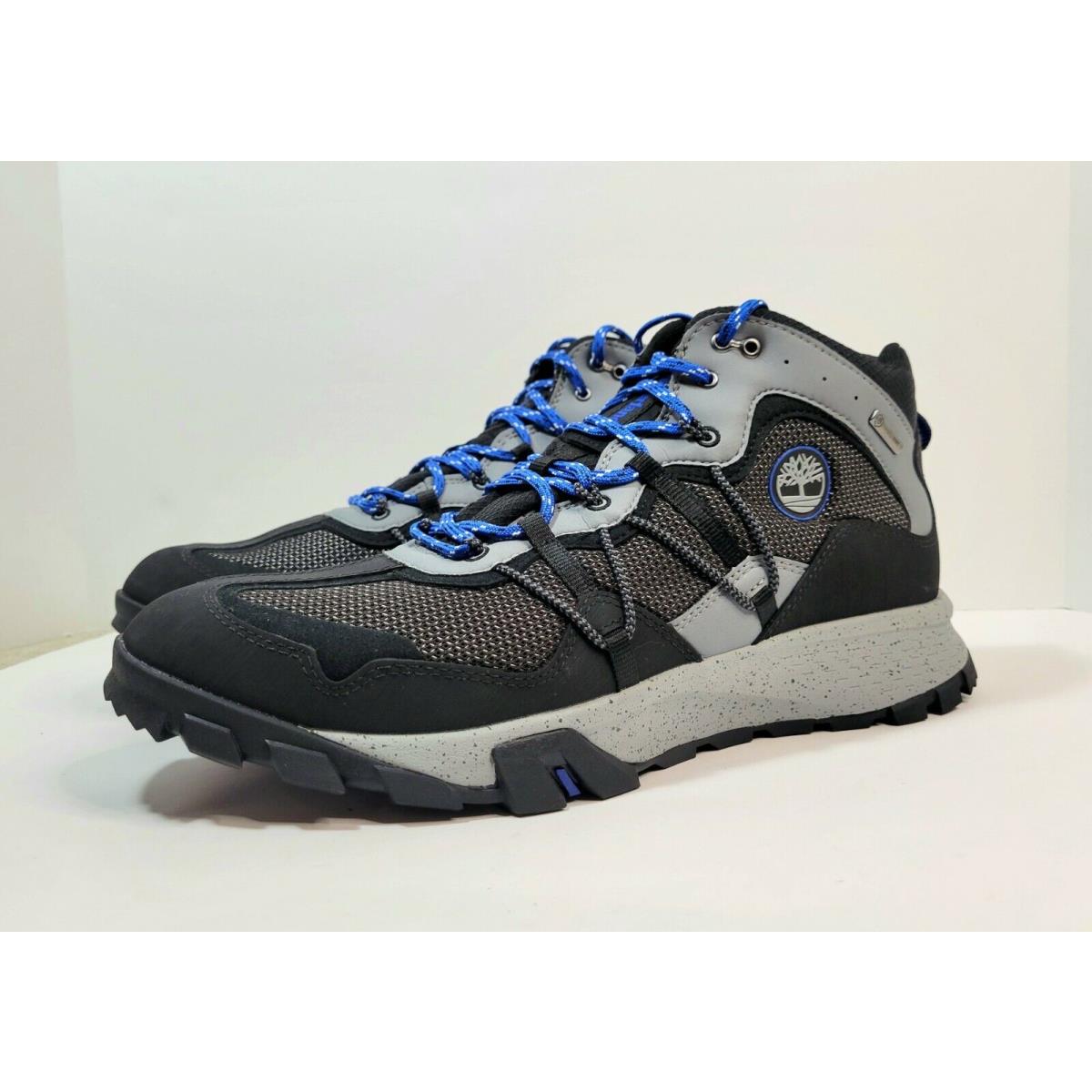 Timberland Hiking Boots Garrison Trail Waterproof Mid Shoes Black Blue Mens 12