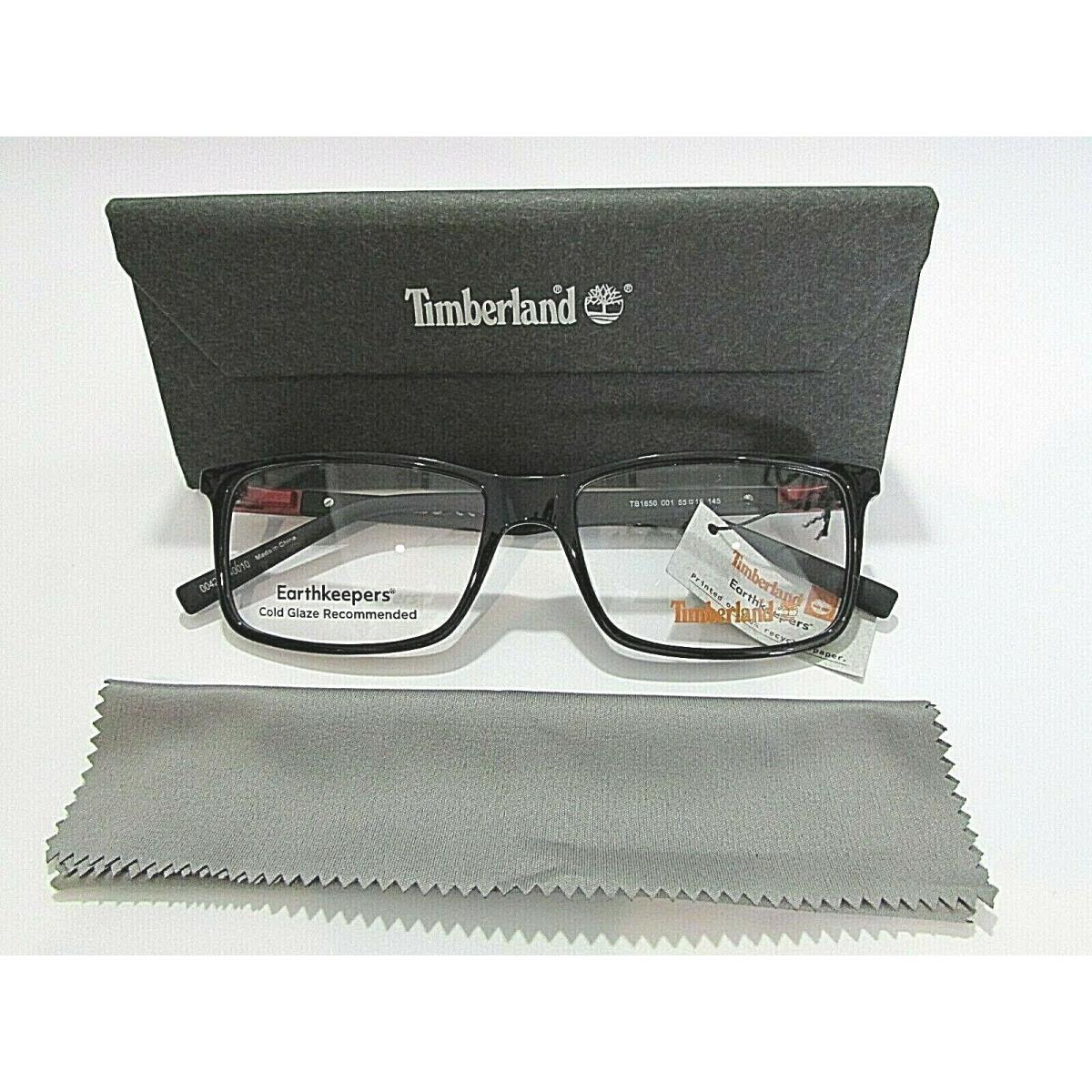 Timberland TB1650 TB 1650 001 Shiny Black Eyeglasses Rx-able Frame