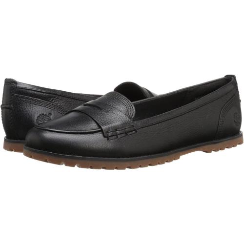 Timberland A146C Joslin Penny Loafer Shoes Black Full Grain Leather Womens 6
