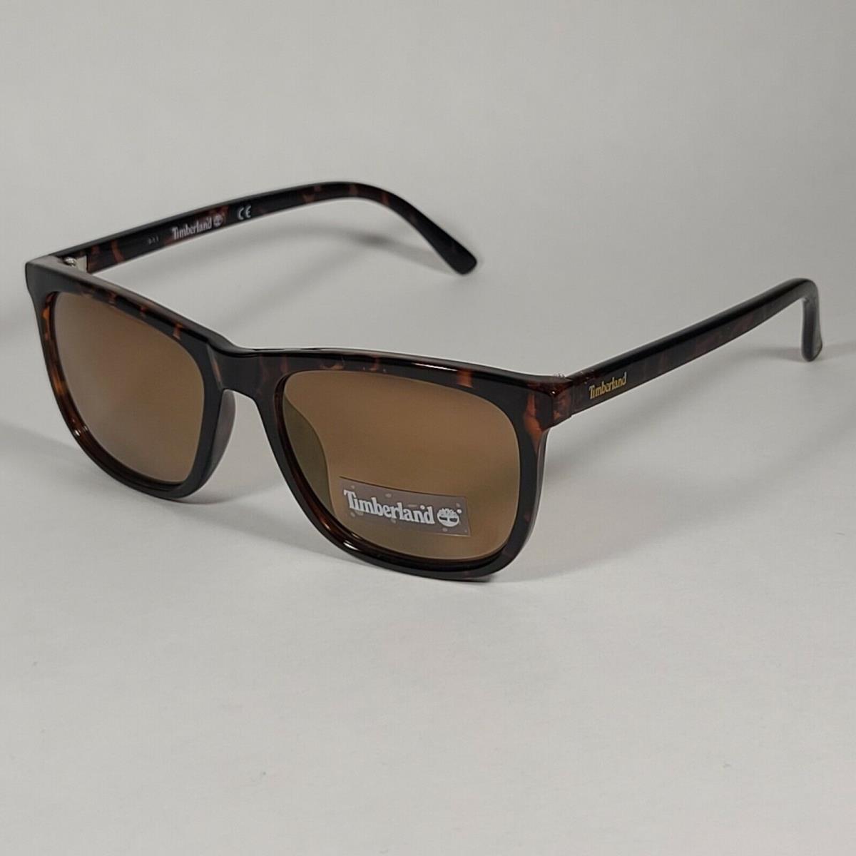 Timberland TB7216 52G Men`s Rectangle Sunglasses Brown Tortoise Gold Flash Lens