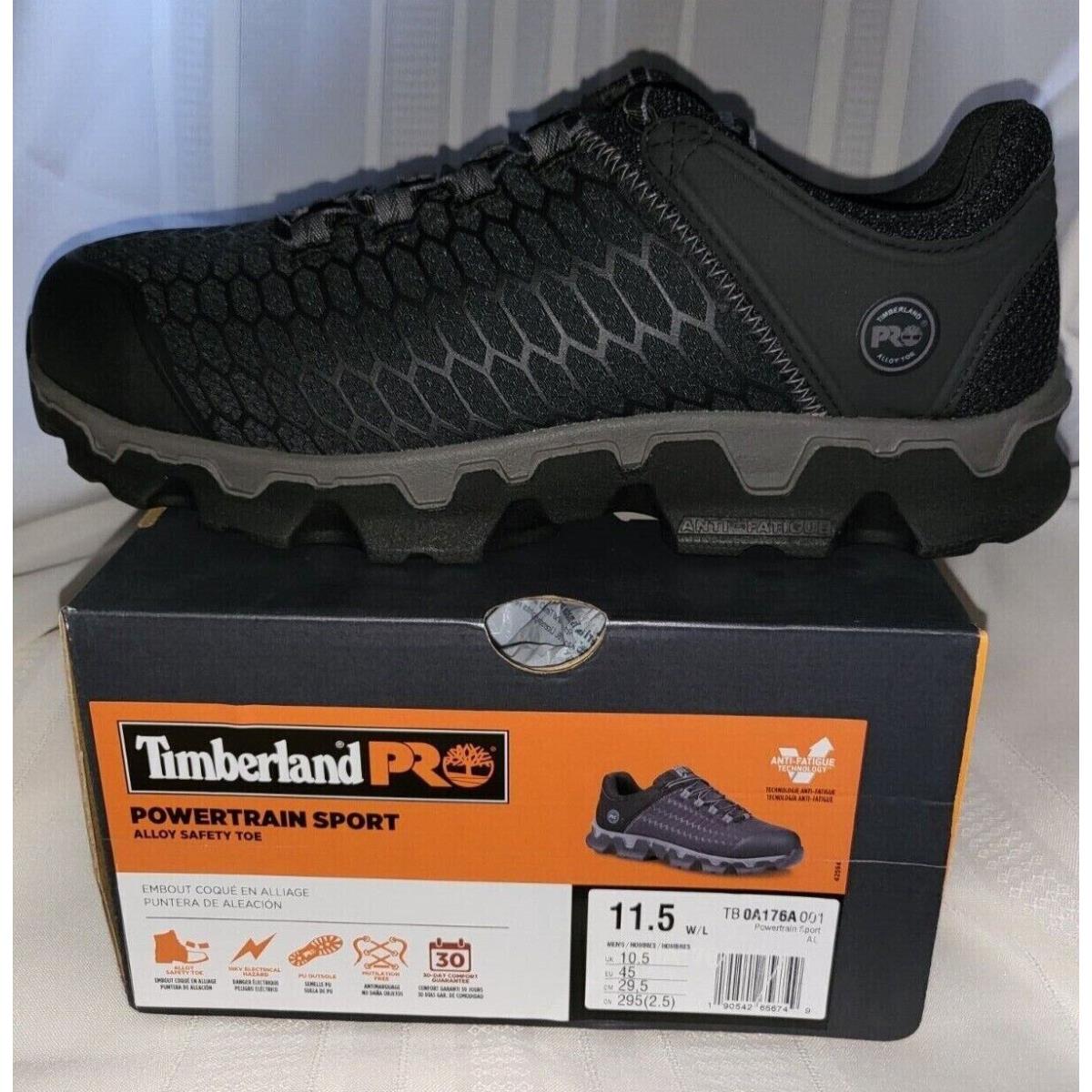 Timberland Pro Men`s 11.5W Powertrain Sport Alloy Toe Work Sneaker Black