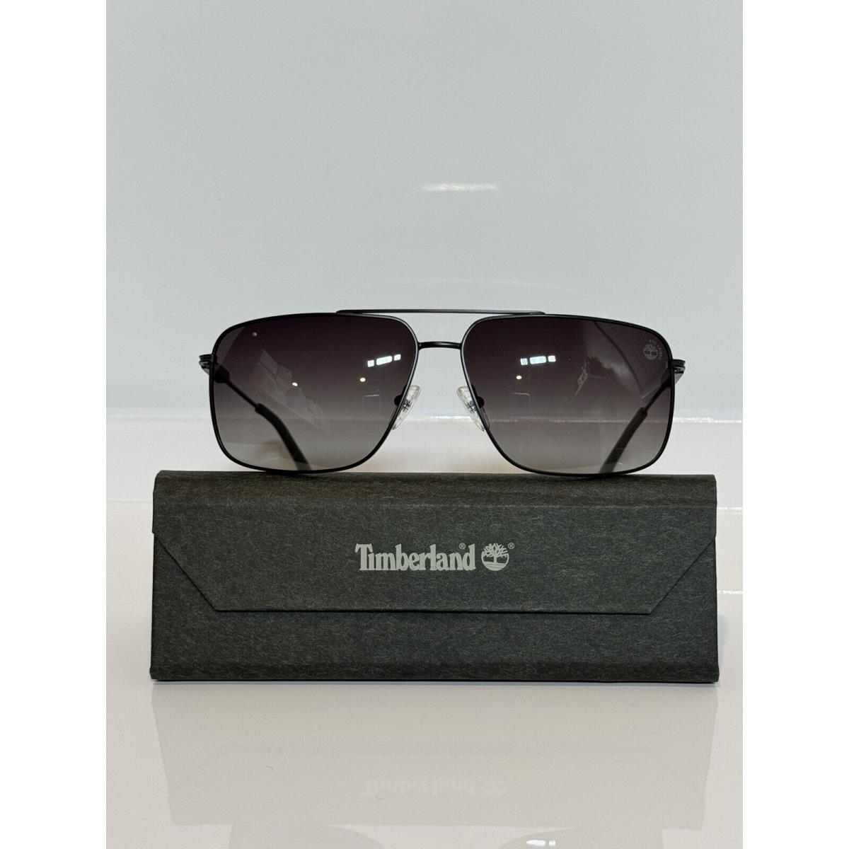 Timberland 9292 02D Matte Black Rectangle Metal Men s Sunglasses 61mm