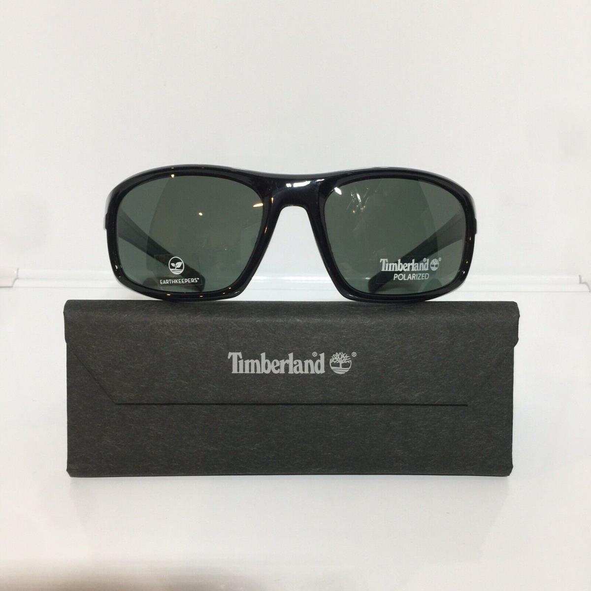 Timberland 9134 01R Black Plastic Green Rubber Sunglasses