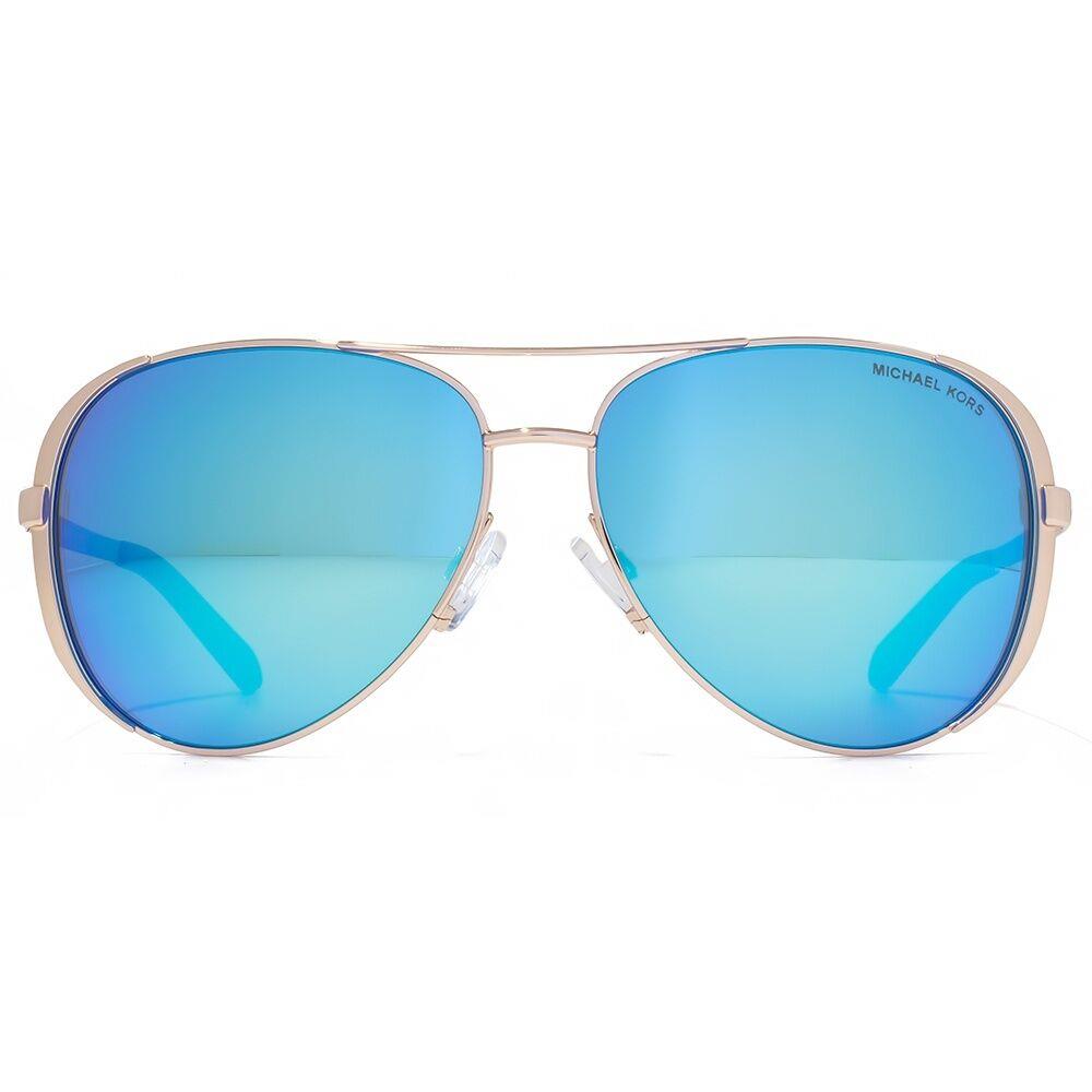Michael Kors Sunglasses MK 5004 100325 Rose Gold / Mirrored Blue 59 mm - Rose Gold, Frame: Gold, Lens: Blue