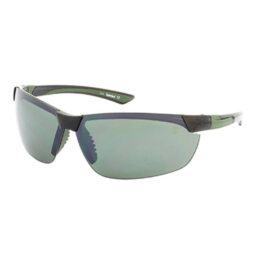 Timberland TB9069 Green Black 96R Polarized Wrap Sport Sunglasses 74-09-130