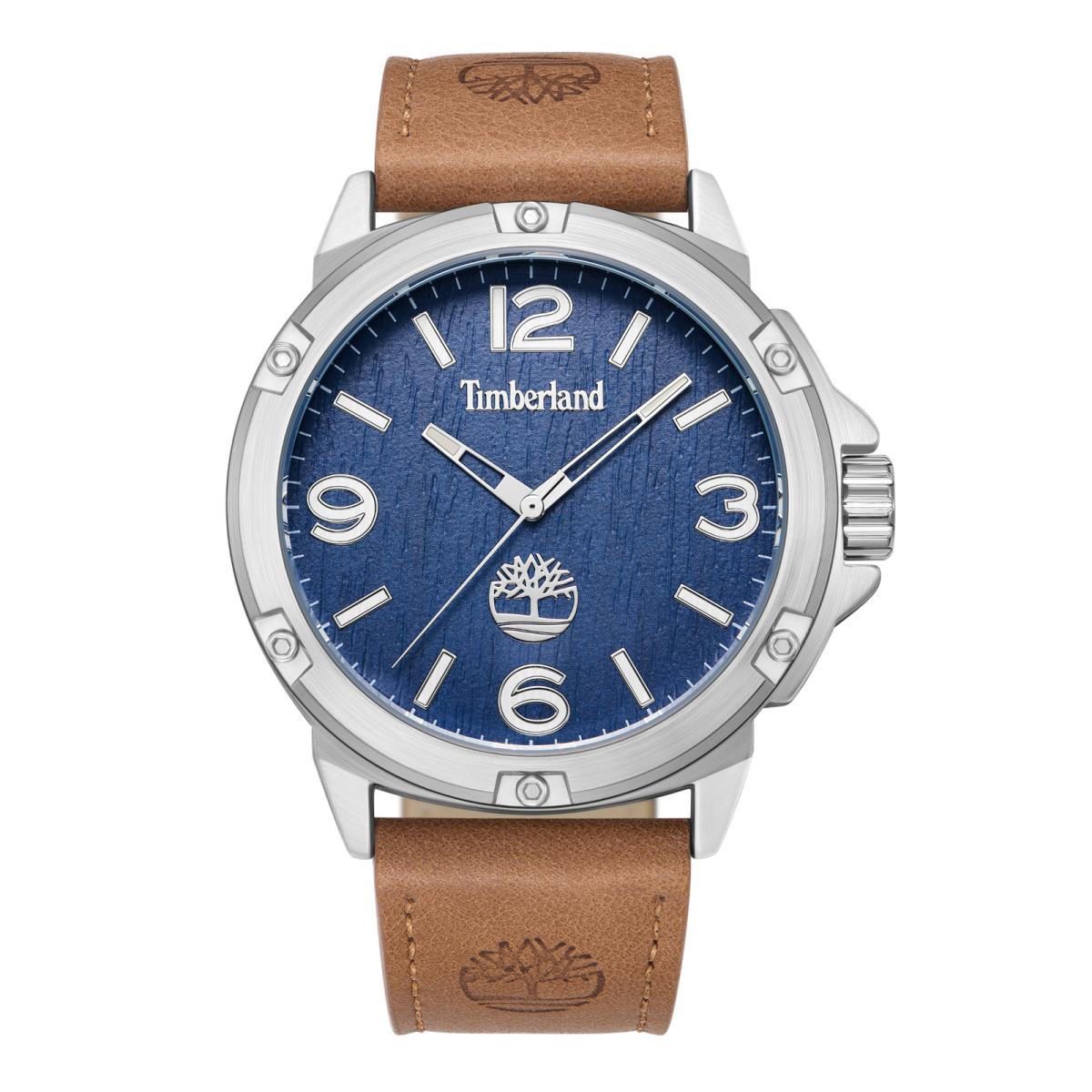 Timberland Men`s Analog Watch with Tan Leather Band TDWGA9002202