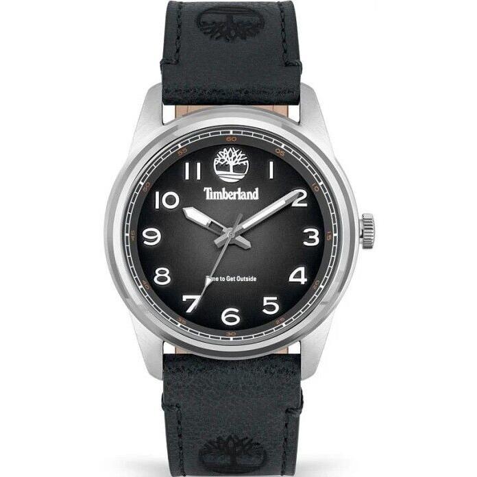 Timberland Black Dial Black Leather Strap TDWGA2152101