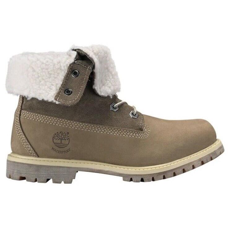 Timberland Olive Waterproof Fleece Fold Down Boots Women s Sz 8 W Box