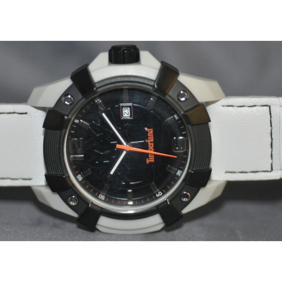 Timberland Men`s Chocorua Black Dial White Leather Watch 13326JPGYB/02A