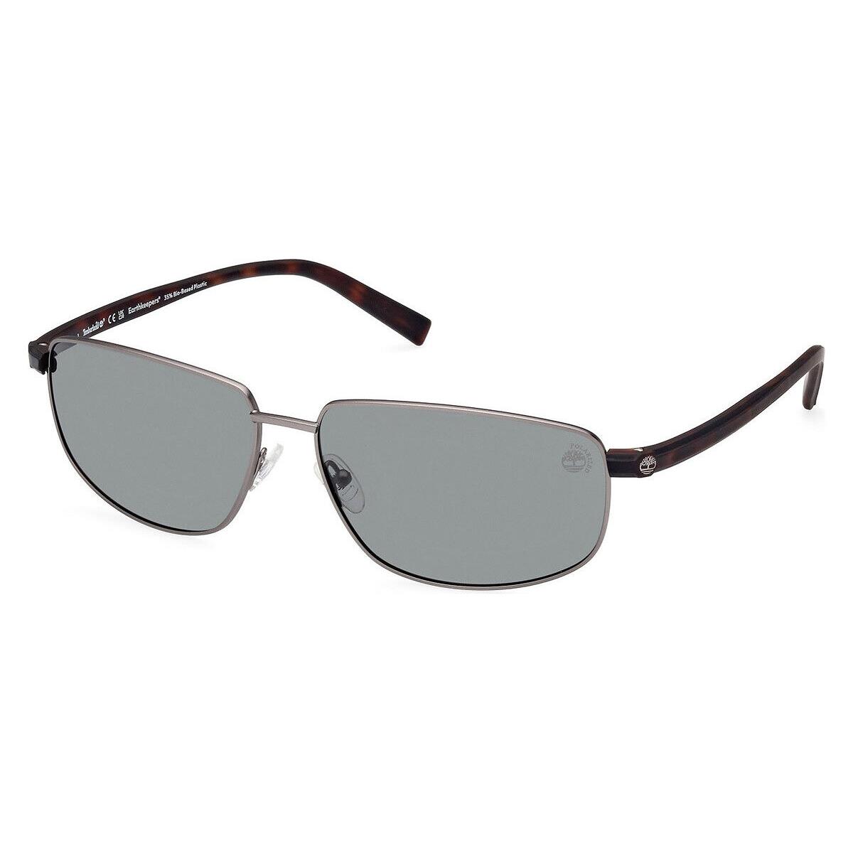 Timberland TB9325 Sunglasses Matte Gunmetal / Green Polarized