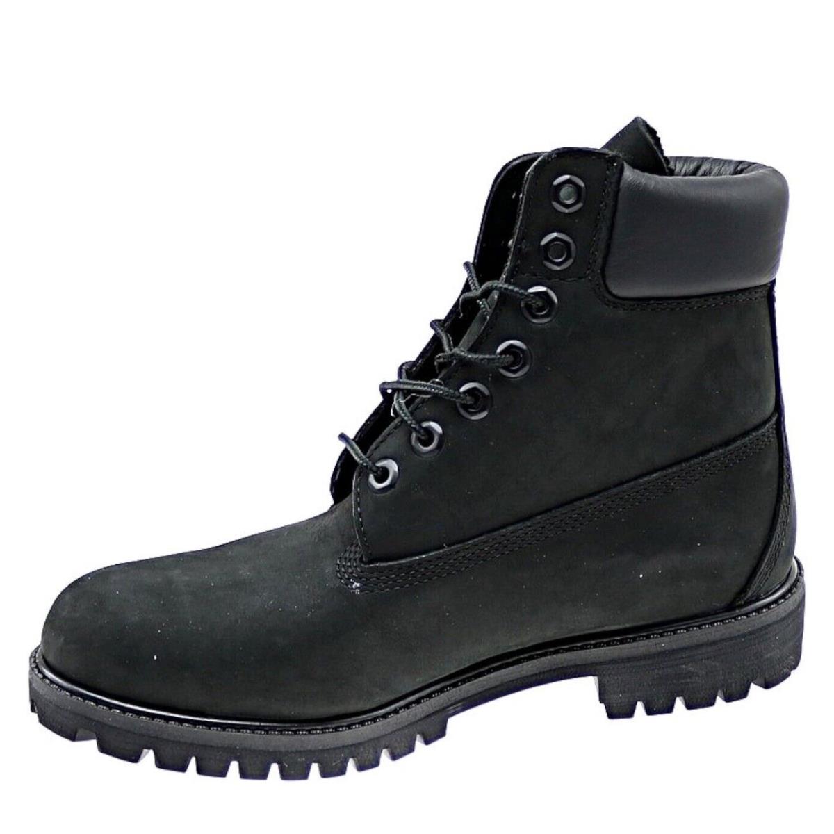 Men`s Timberland 6 Premium Waterproof Boot TB0 10073 Black Nubuck Upper SZ 9 M