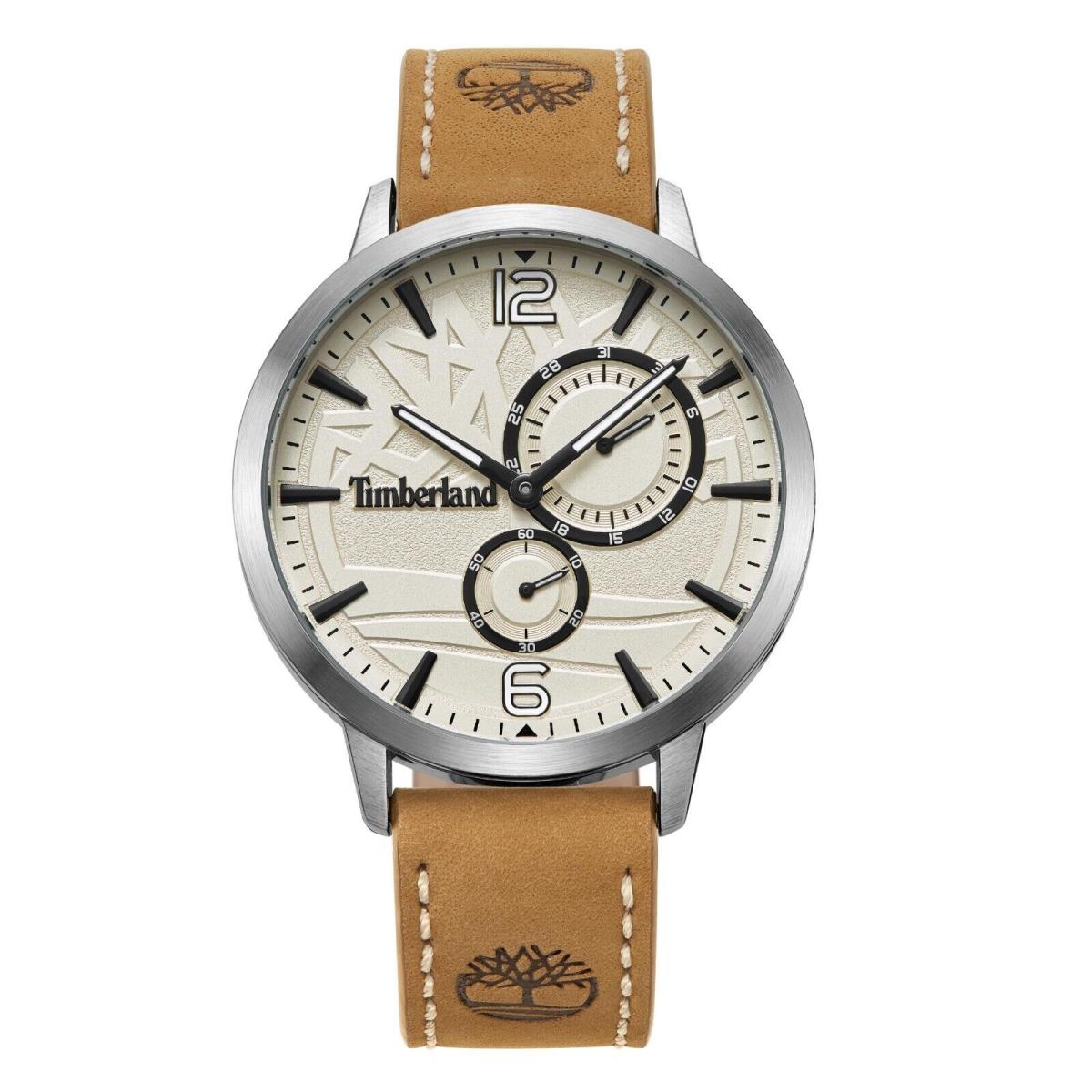 Timberland Mens Analog Watch with Multi Functions with Leather Band TDWGF2182102