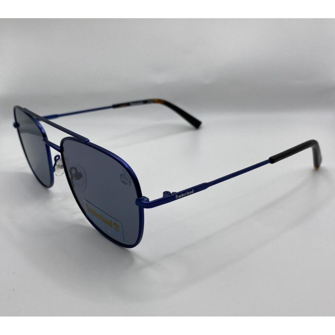 Timberland TB9122 91D Matte Blue Metal Polarized Aviator Sunglasses 55-17-145