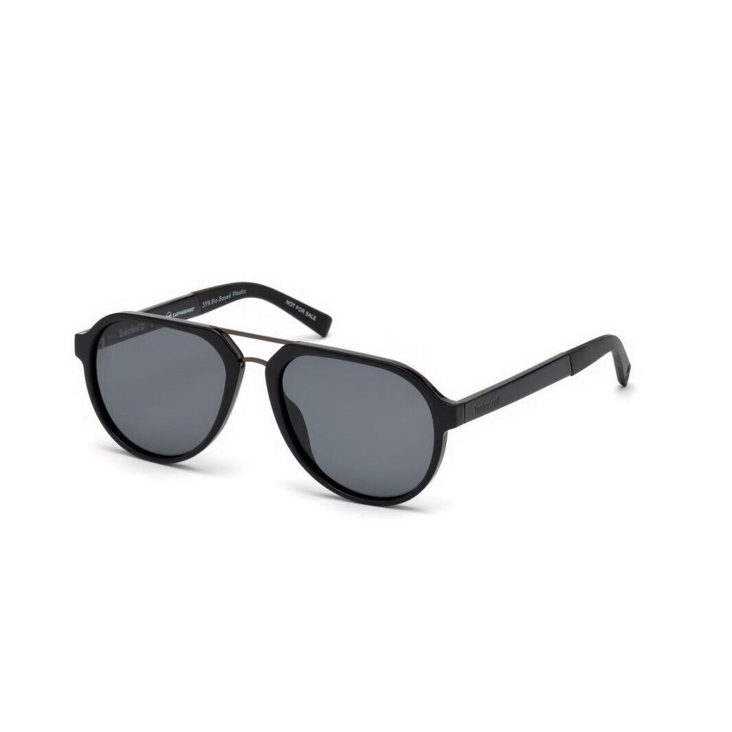 Timberland TB9142 01D Black Aviator Gray 56-17-140mm Polarized Men`s Sunglasses - Frame: Black, Lens: Gray