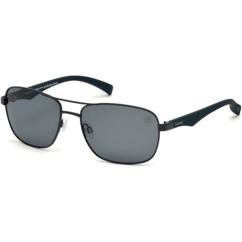 Timberland TB 9136 Sunglasses 91D Matte Blue / Smoke Polarized