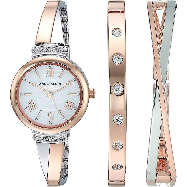 Anne Klein Women`s Bangle Watch and Bracelet Set AK/2245 RTST