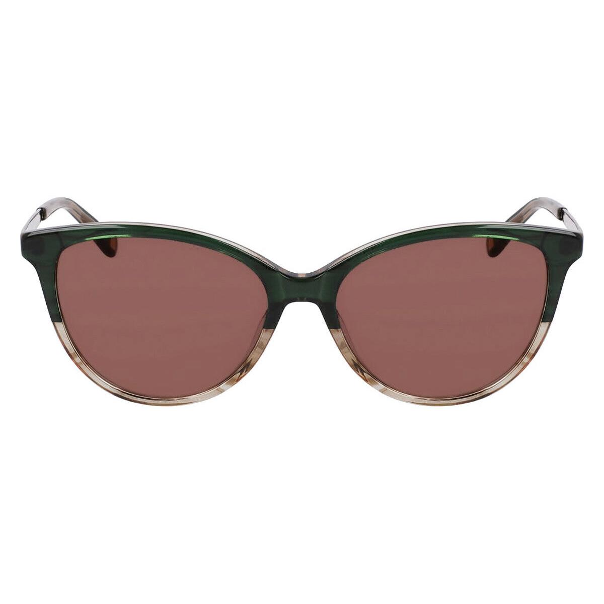 Anne Klein AK7091 Sunglasses Women Olive Gradient Cat Eye 56