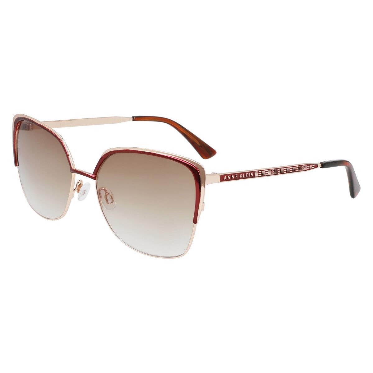 Anne Klein AK7080 Sunglasses Women Merlot Cat Eye 56mm