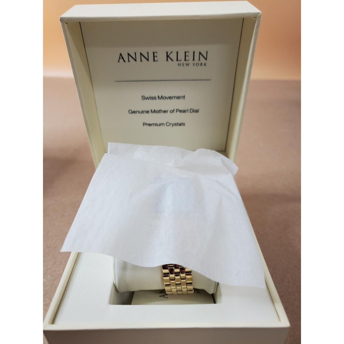 Anne Klein York - Mother-of-pearl Crystal Accented Gold Watch