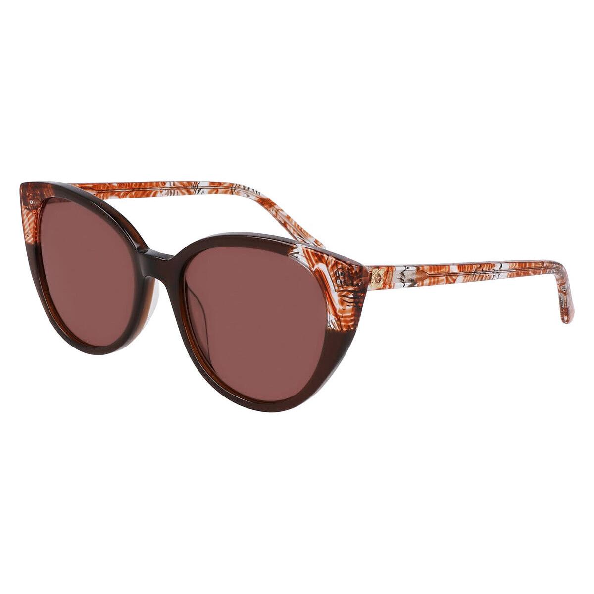 Anne Klein AK7099 Sunglasses Women Mocha Plaid 54mm