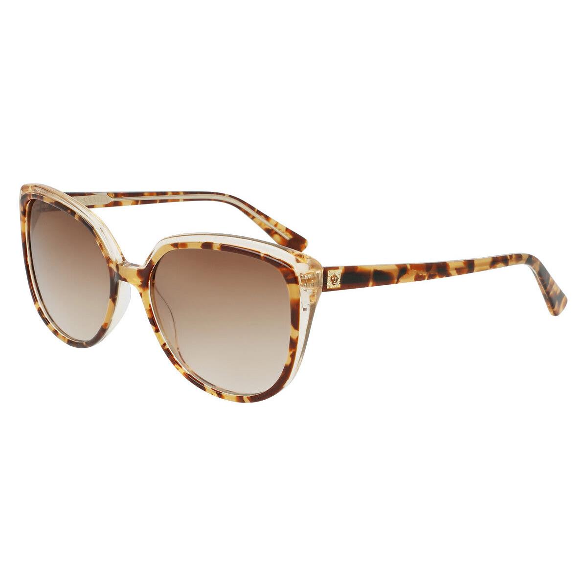 Anne Klein AK7077 Sunglasses Women Mocha Tortoise Cat Eye 54