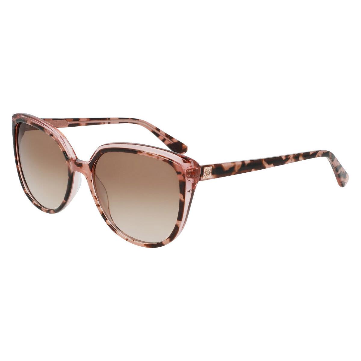 Anne Klein AK7077 Sunglasses Women Blush Tortoise Cat Eye 54