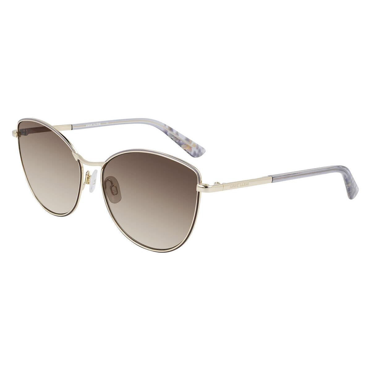 Anne Klein AK7074 Sunglasses Women Gold Cat Eye 58mm