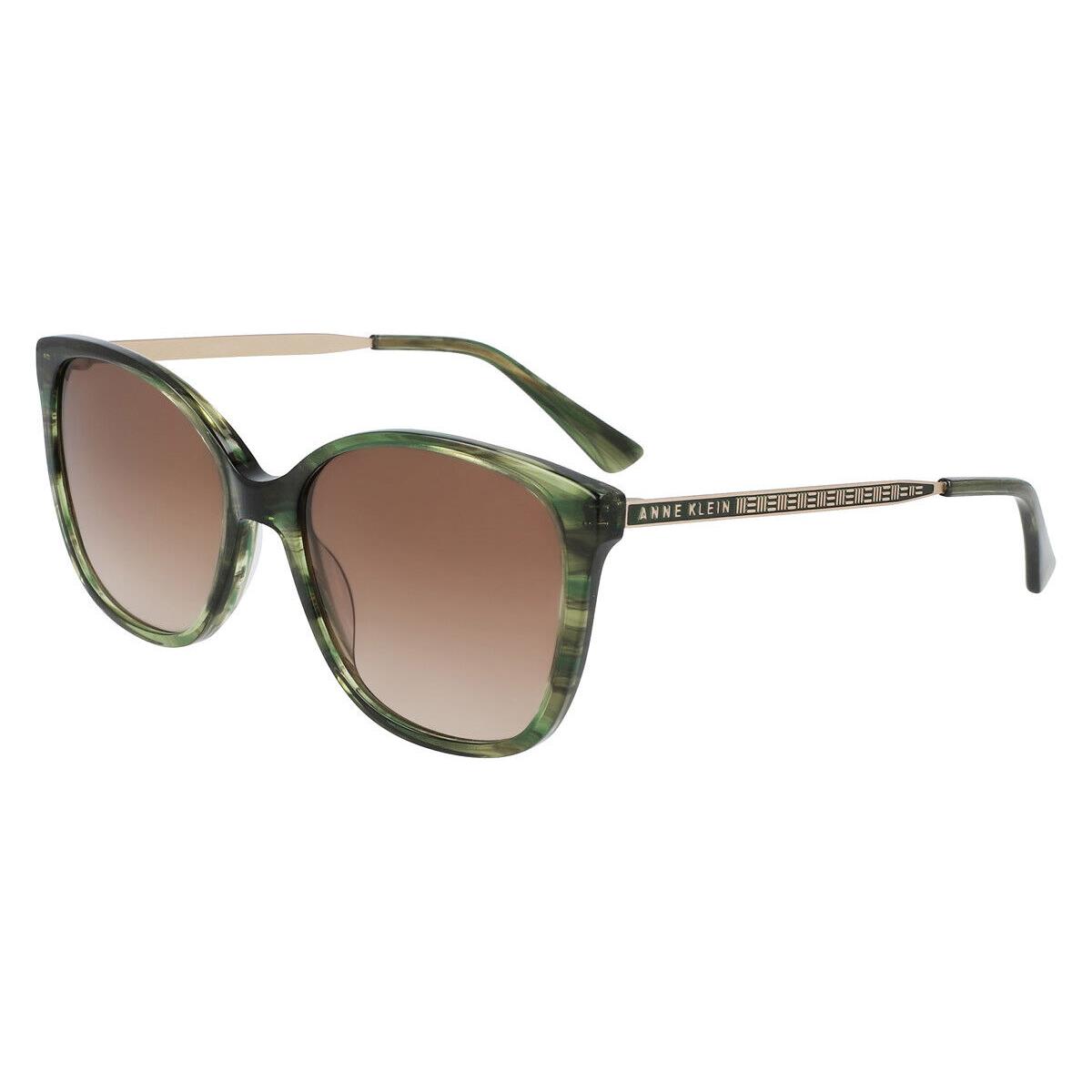 Anne Klein AK7079 Sunglasses Women Olive Horn Butterfly 54mm