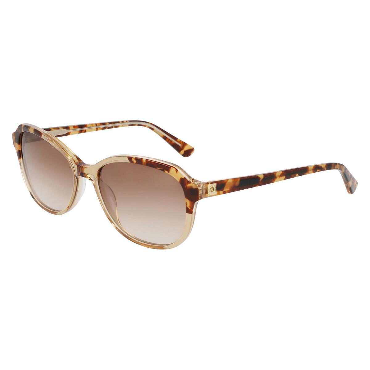 Anne Klein AK7078 Sunglasses Women Mocha Crystal Irregular 55