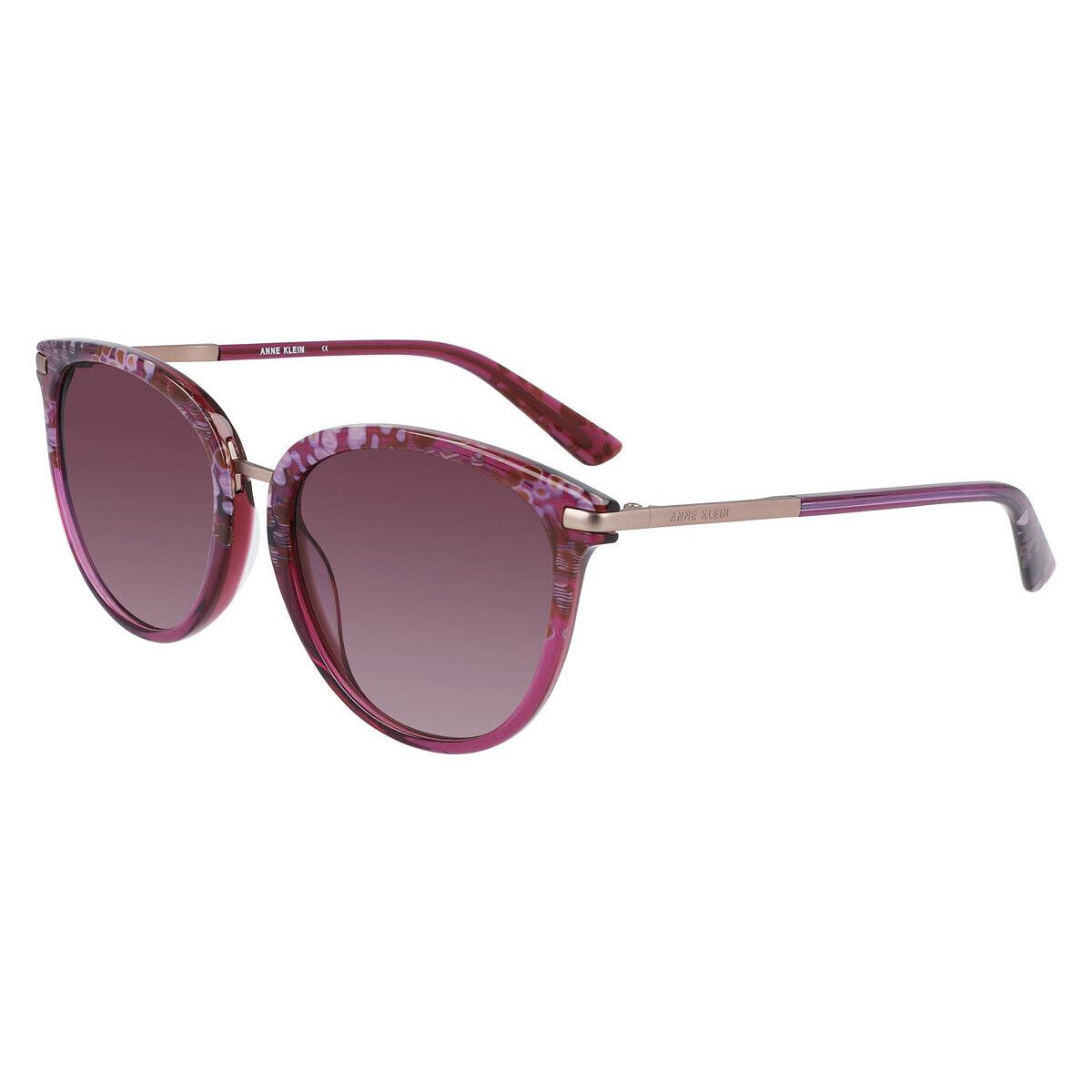 Anne Klein AK7073 Sunglasses Women Merlot Animal Cat Eye 55mm