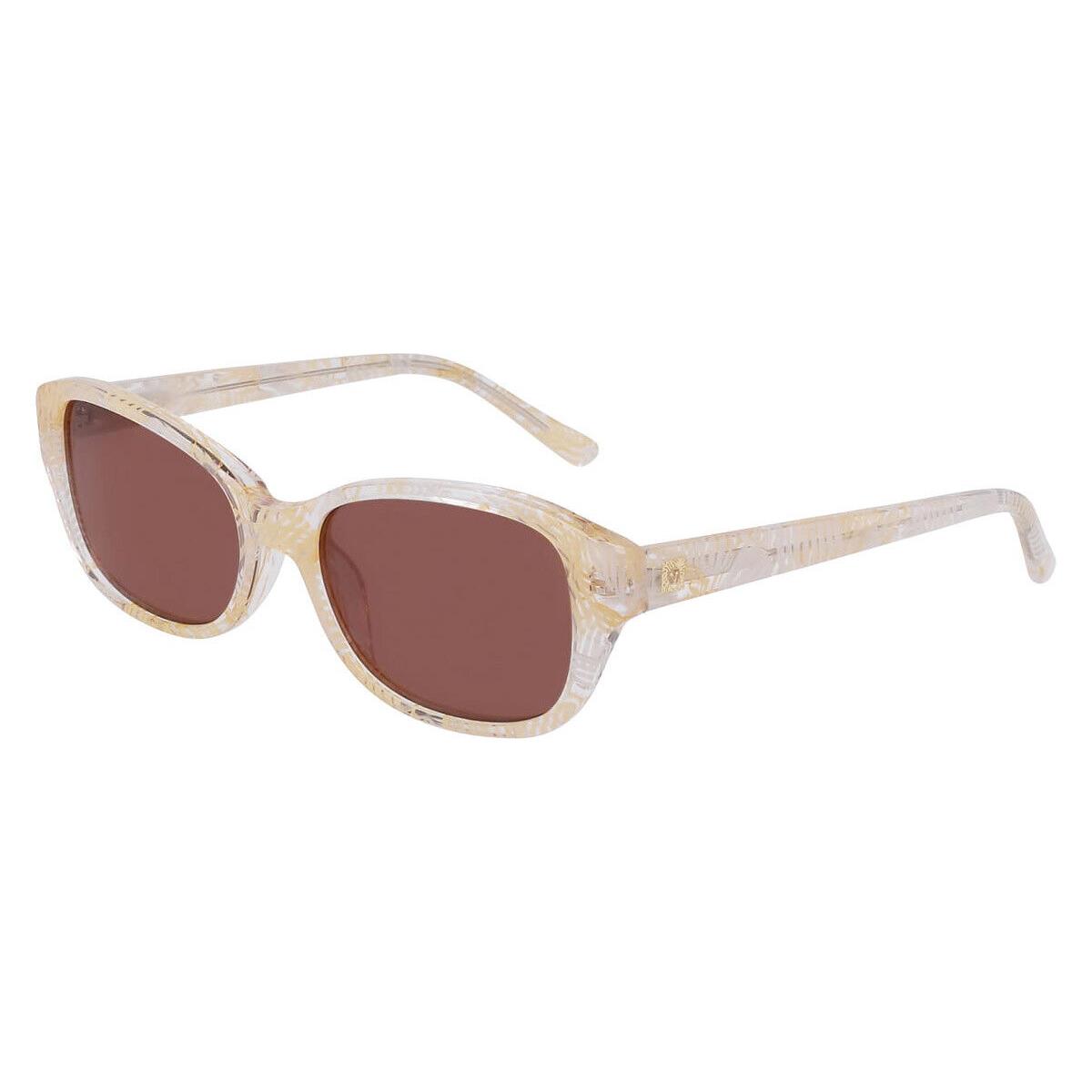 Anne Klein AK7100 Sunglasses Women Ivory Plaid 53mm