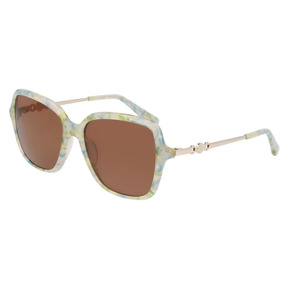 Anne Klein AK7093 Sunglasses Women Olive Marble 56mm