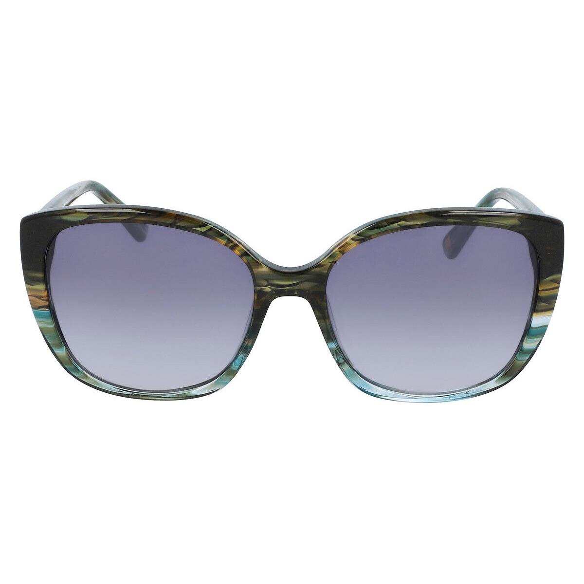 Anne Klein AK7071 Sunglasses Teal Animal Gray Gradient 54mm