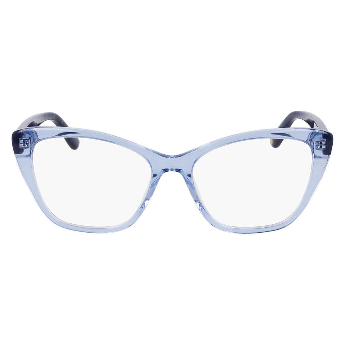 Anne Klein AK5107 Eyeglasses Women Blue Crystal Cat Eye 53mm