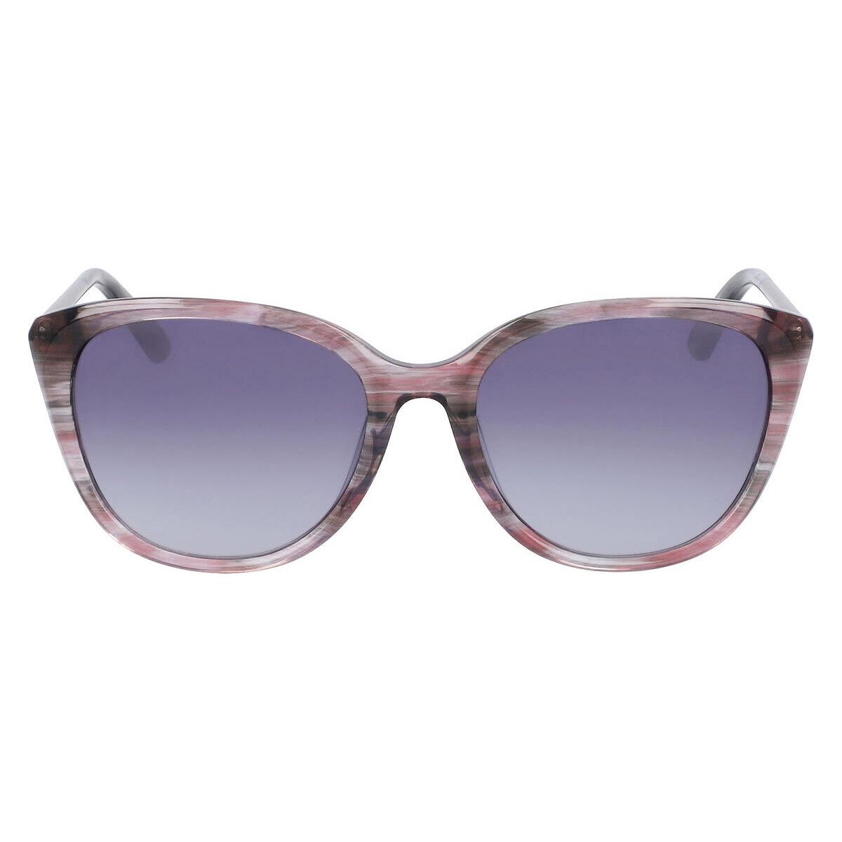 Anne Klein AK7069 Sunglasses Plum Horn Gray Gradient 55mm