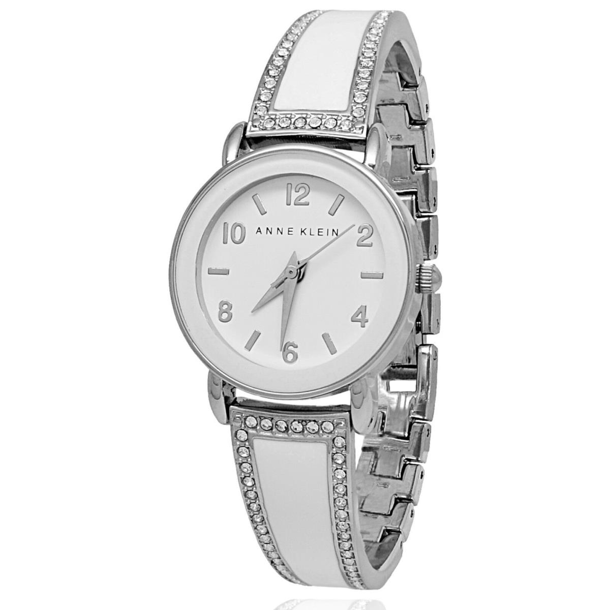 Anne Klein AK/2583WTSV White Dial Stainless Steel Women`s Watch