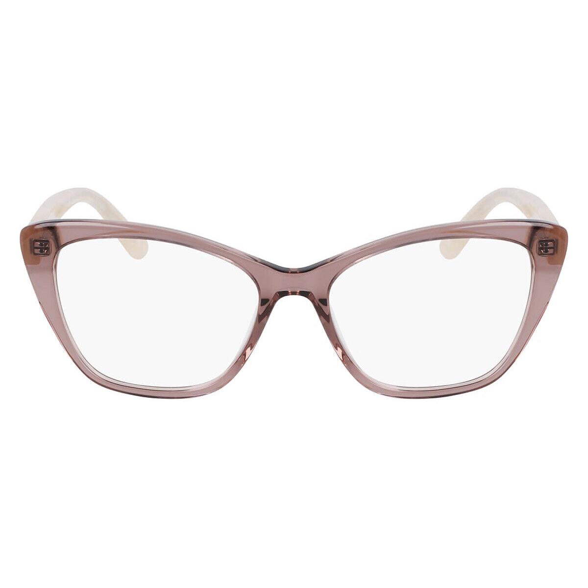 Anne Klein AK5107 Eyeglasses Women Mocha Crystal Cat Eye 53mm