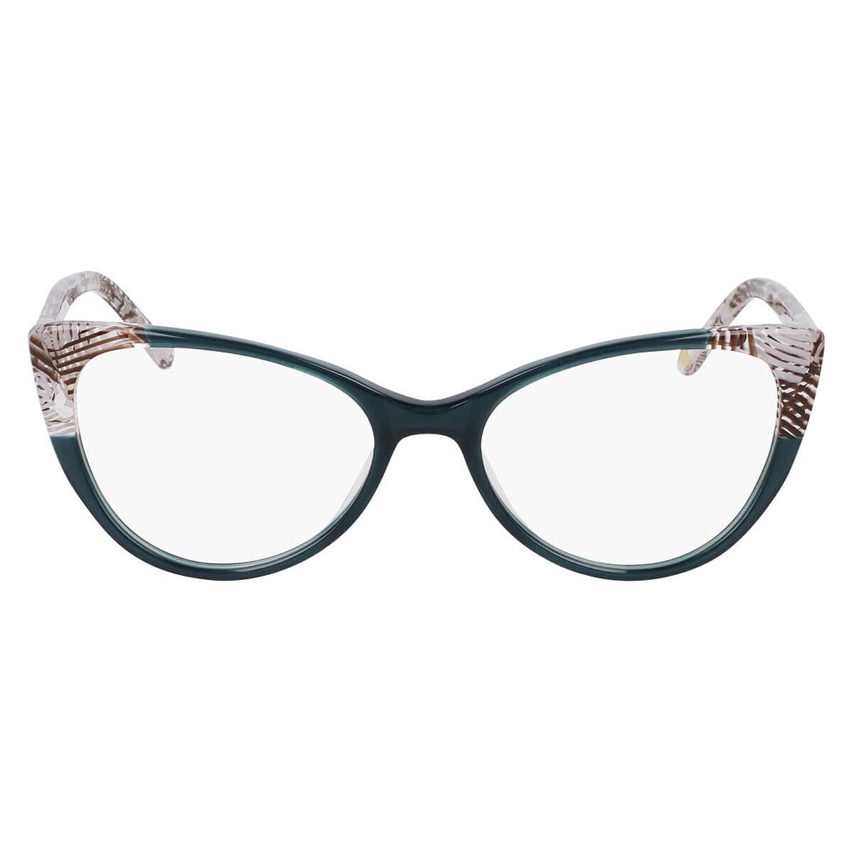 Anne Klein AK5117 Eyeglasses Women Teal Plaid 54mm