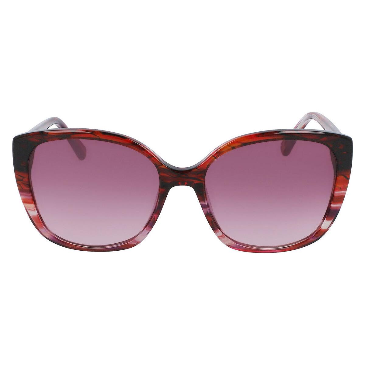 Anne Klein AK7071 Sunglasses Berry Animal Burgundy Gradient 54mm