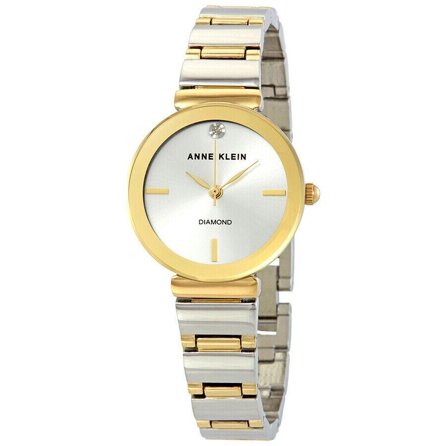 AK Anne Klein Womens Yellow Gold-tone and Silver Tone Ceramic Bracelet Watch