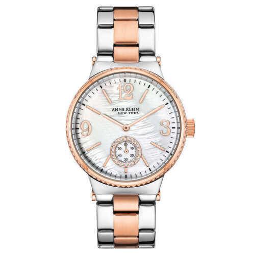 Anne Klein York 12/2341MPRT Mother-of-pearl Dial Rose Gold Silver Watch