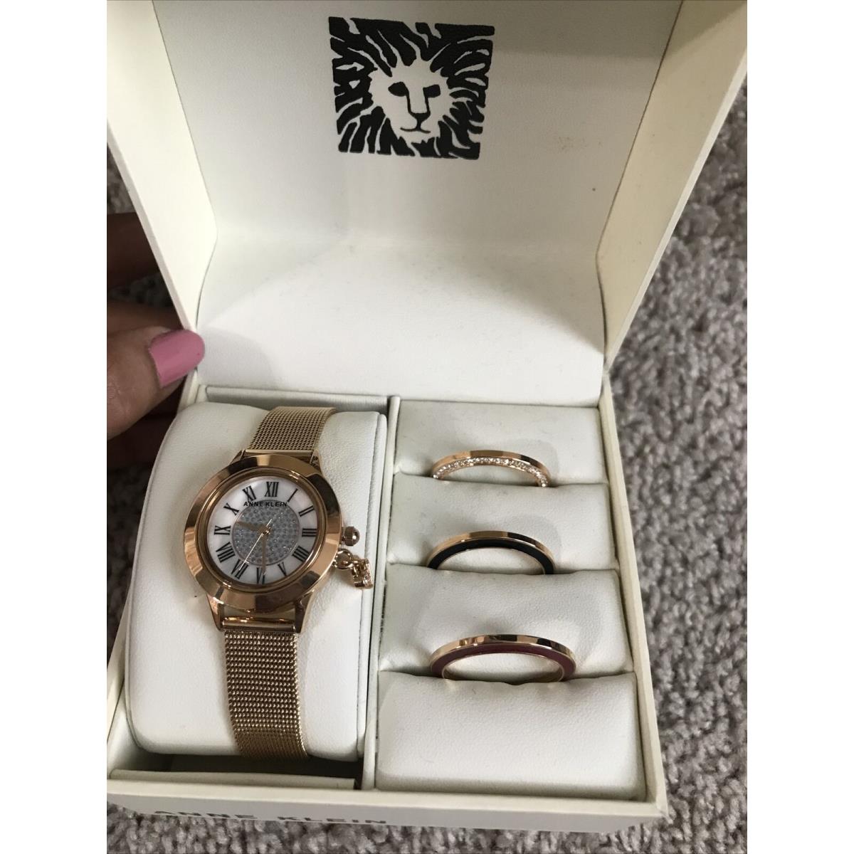 Ann Klein Watch with Exchangeable Frame Rose Gold